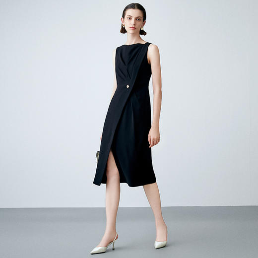 EITIE爱特爱春季新款修身气质显瘦时尚无袖连衣裙7707414 商品图1