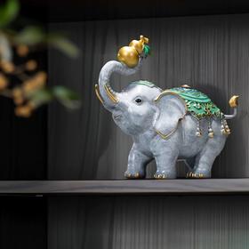 朱炳仁铜 福象升平摆件大象摆件客厅办公桌摆放玄关酒柜吸水铜象