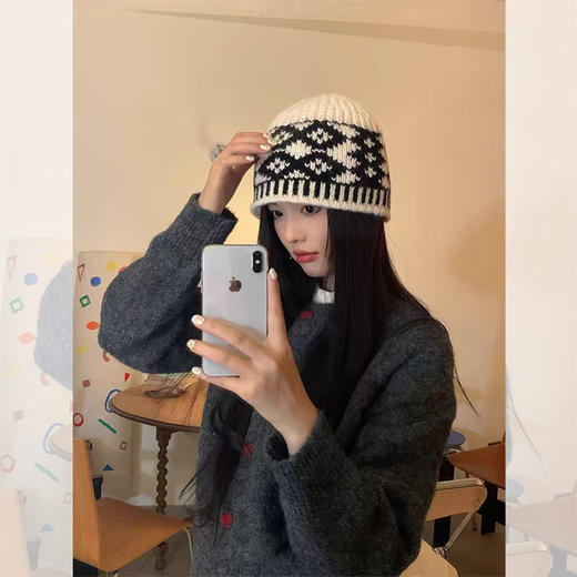 <曾小咸推荐> 复古提花针织冷帽 日常79/件 活动价49.99/件！！ 商品图1