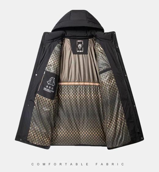 罗蒙火山石墨烯中长款黑金加厚棉服 加绒加厚冬季外套 商品图2