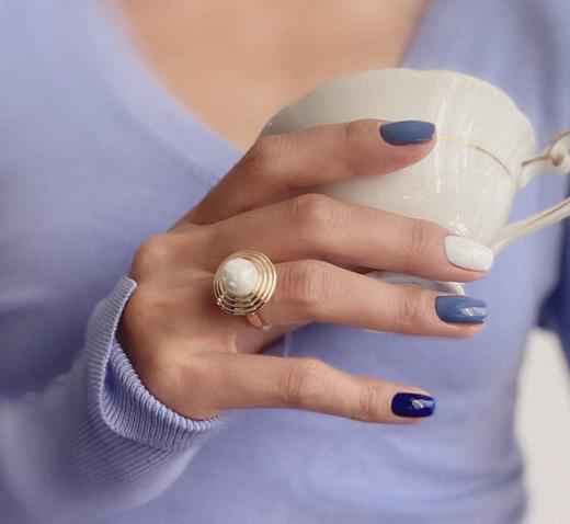 LHWINDSOR 土星Saturn戒指珍珠星球圆环开口指环原创食指戒配饰 商品图5