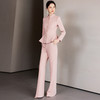 IWY/秋冬季职业装气质女神范西装套装女高端粉色羊毛呢子西服两件套裤CP2187 商品缩略图4