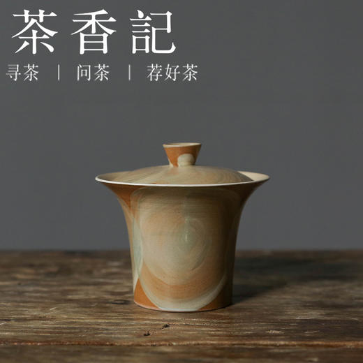 茶香记 梵高海浪马蹄盖碗 牧渔 抽象美 大地色系 百搭好用 简洁耐看 质感十足 功夫茶具 商品图0