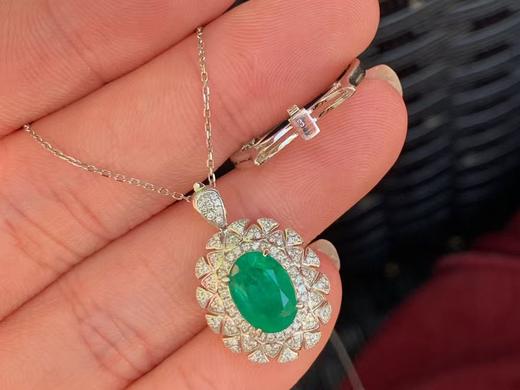 1.9ct刻面祖母绿戒指吊坠 商品图2