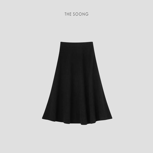 THESOONG新经典雾面羊毛绒感时髦线条感中腰半身裙HWQZ6244 商品图0