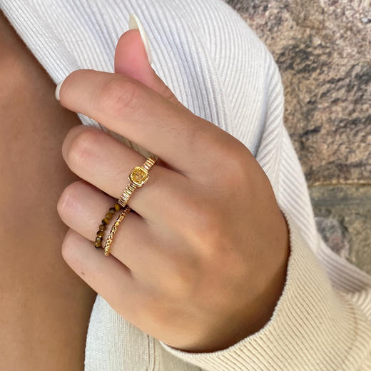 LHWINDSOR 原创设计碎金珠串组合戒指多款可选彩色戒指 商品图8