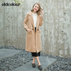 oldcolour欧珂长袖双面长款毛呢大衣女过膝长新款修身显瘦 商品缩略图4