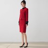 IWY/高级感石榴红羊毛编织小香风拼接外套时尚简约西装套装CS1669 商品缩略图4