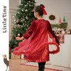 littletime女童红色冰花丝绒纱裙2024秋冬新款拜年长袖公主连衣裙 商品缩略图4