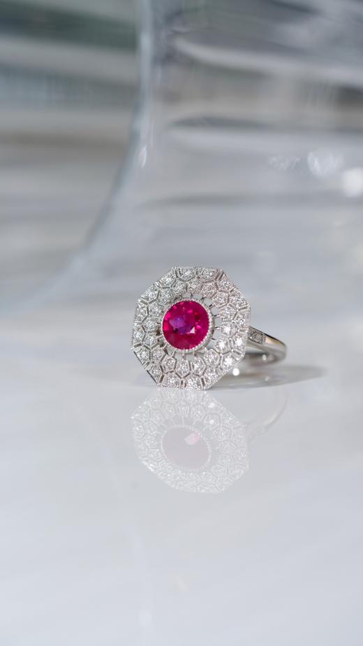 1.36ct刻面红宝石戒指 商品图2