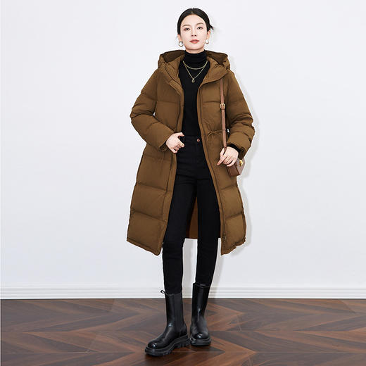【高货wl】全新升级【铂金会员588/天猫789/差价201】(80342) 洛诗琳冬季高级感白鸭绒连帽系带收腰保暖加厚羽绒服外套 商品图2
