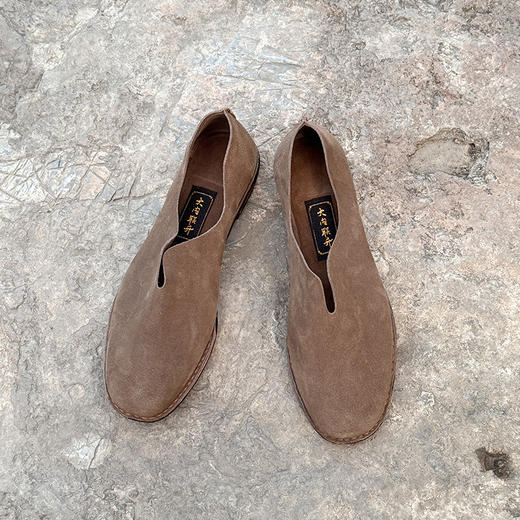 内联升男鞋手工单鞋镶芯皮底反绒牛皮便鞋DN7150 商品图10