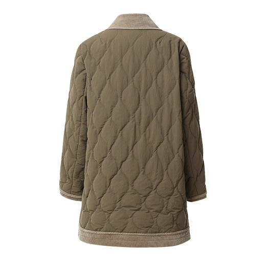 Famecoco范可儿衬衫式轻薄羽绒服通勤优雅女中长款FAB8AL030 商品图1