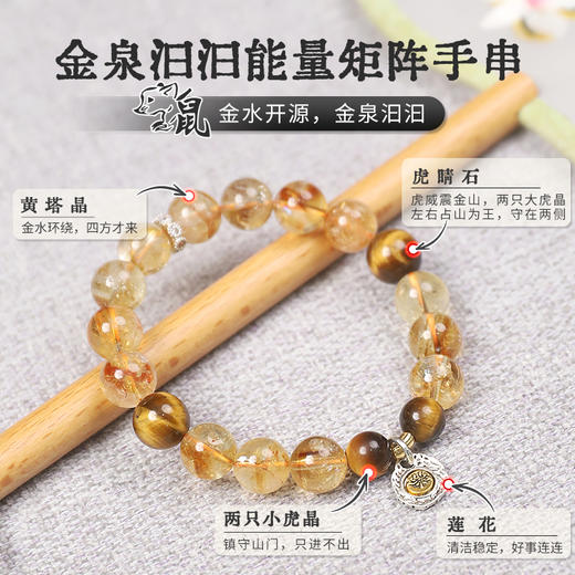 【2025年十二生肖手串】鼠女 能量矩阵“金泉汩汩”黄塔晶虎眼石手串手链 女士单圈手串配饰【鼠女-建议戴左手】 商品图0