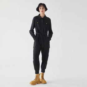 MIIDII谜底2022春新款简约帅气刺绣天丝棉工装连体裤女221MK0011