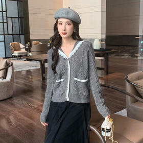 奢姿大码女装2024冬季减龄海军领简约针织衫胖妹妹时尚百搭上衣9844353686