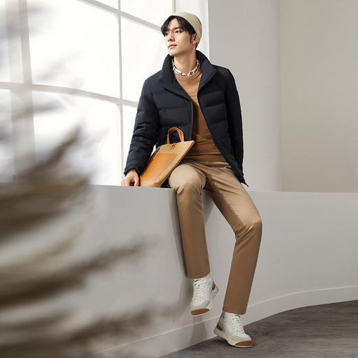 【拒水鸭绒】柒牌三防立领羽绒服男士冬季厚款石墨烯保暖休闲外套127E71220 商品图3