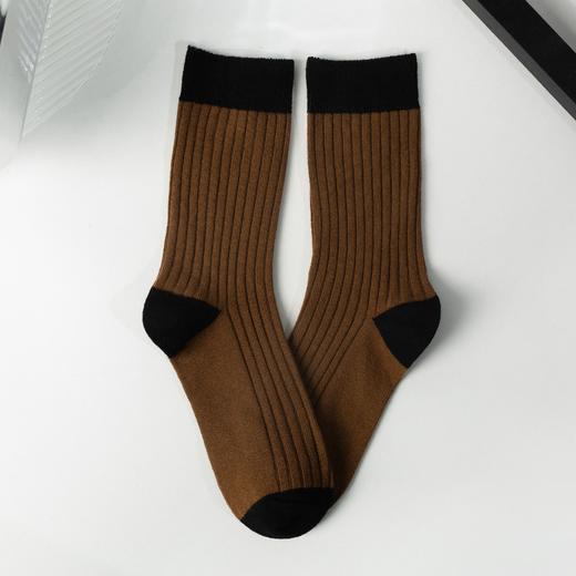 【敲好看！百搭又个性】袜子女 条纹中筒袜粗针秋冬款ins潮纯棉爆款学院风咖系堆堆袜百搭。ry 商品图8