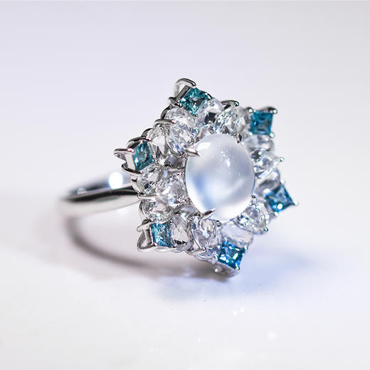 「冰雪奇缘」雪花高冰翡翠戒/吊坠双戴款【现货可改手寸】 商品图4