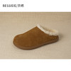 BESSIEIE/贝缌 包头勃肯穆勒鞋平底毛毛半拖鞋外穿厚底保暖冬季 商品缩略图2
