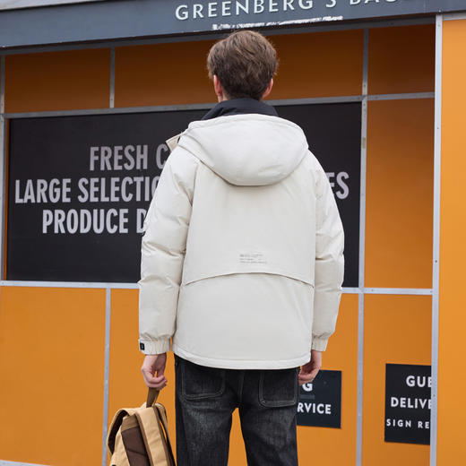 半身缘男装 冬季工装宽松版防风防水连帽羽绒服244312P01712961 商品图4