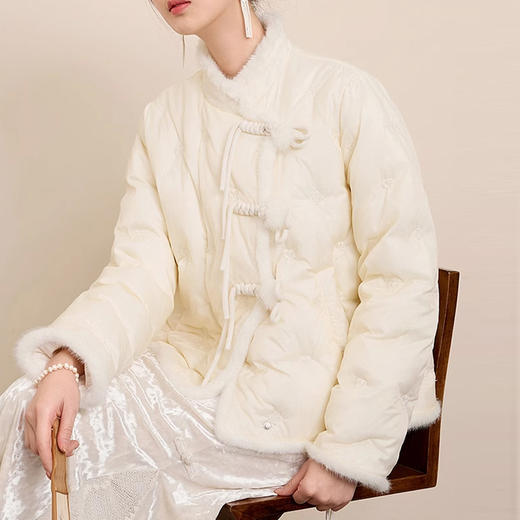 裁缝学苑AQ400新中式三合一羽绒服纸样女装毛毛立领盘扣上衣样板图纸 商品图3