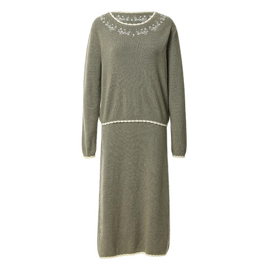 FAMECOCO慵懒风绣花毛衣套装女秋冬两件套FAB8EA045 商品图2