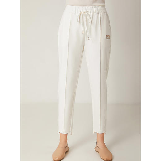 Famecoco范可儿毛呢裤女秋冬百搭针织休闲裤F198GA004 商品图2