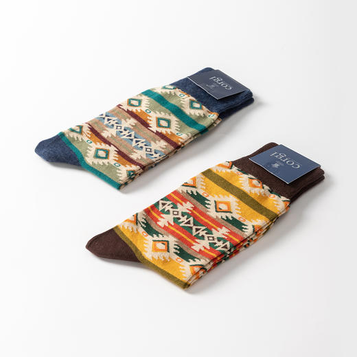 CORGI英国进口 复古印花中筒袜精梳棉袜秋冬季新款 商品图4