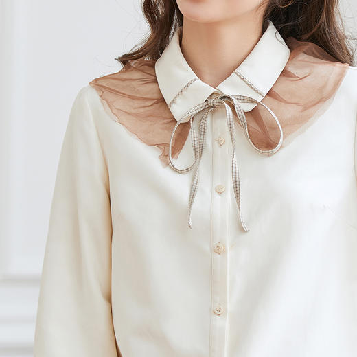 Famecoco范可儿小众设计感叠穿衬衫女秋冬FAB8BH008 商品图2