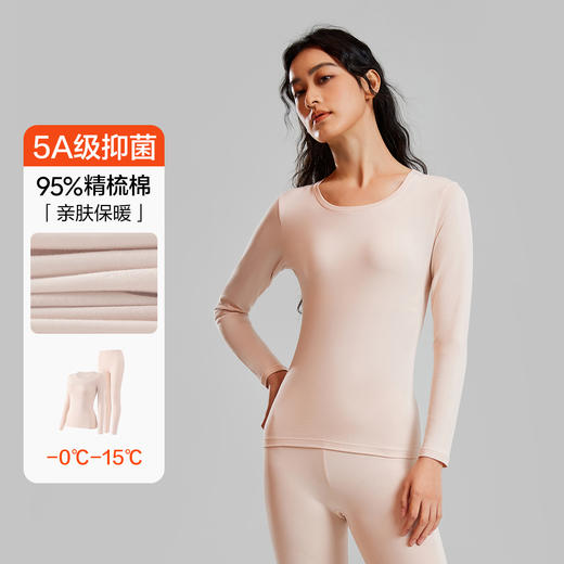 【有棵树】【M-2XL】女士冬款保暖棉氨内衣套装 商品图4