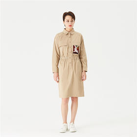 oldcolour欧珂秋季秋装春秋长袖连衣裙女收腰中长款裙子