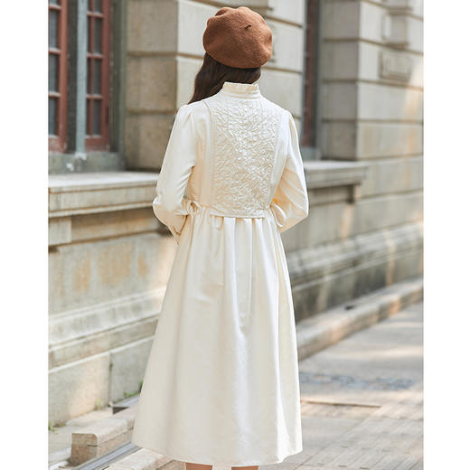 Famecoco冬季内搭立领长袖设计感连衣裙女FAB8FA004 商品图4