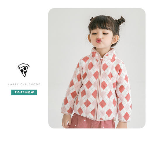 【340g双面摇粒绒】儿童加绒外套 印花男女宝宝抓绒保暖夹克wy1088 商品图8