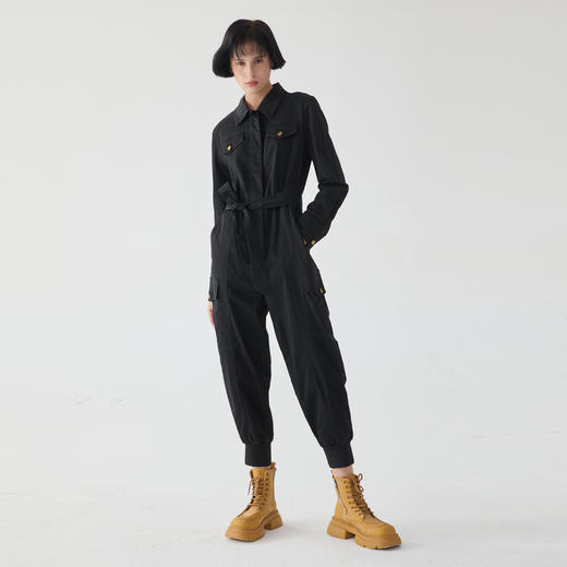 MIIDII谜底2022春新款简约帅气刺绣天丝棉工装连体裤女221MK0011 商品图1