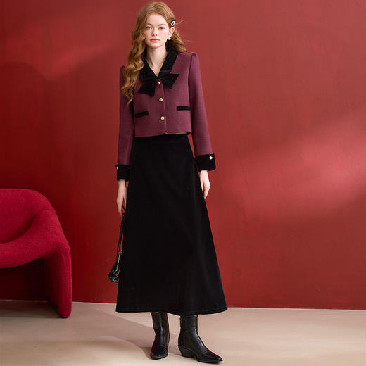 西遇名媛小香风外套套装女冬季新款新穿搭半身裙两件套D0044181 商品图1