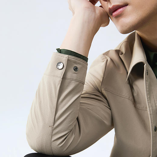 柒牌翻领夹克男士2025春季新款暗格提花时尚休闲工装风茄克衫外套128K71270 商品图2