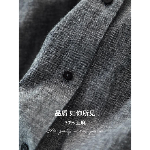 COCOBELLA商务休闲风黑标亚麻衬衫25春品质棉麻通勤衬衣SR3089 商品图3