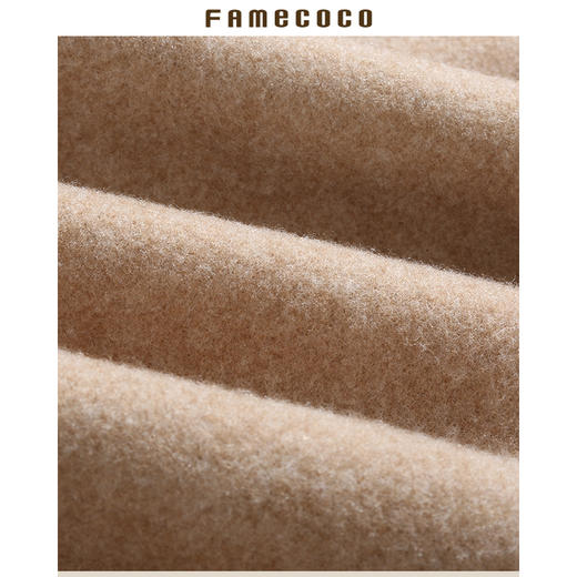 Famecoco范可儿秋冬赫本风收腰毛呢大衣女装F188AC024 商品图3