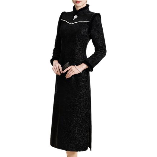 2023秋冬新款修身气质优雅年轻款新中式改良版加厚旗袍KK0711 商品图4