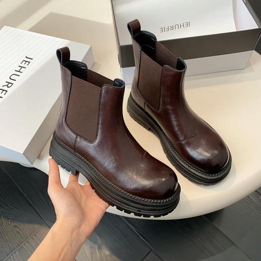 纪华菲 真皮高帮烟筒靴 弹性靴口 不挑腿型 商品图9