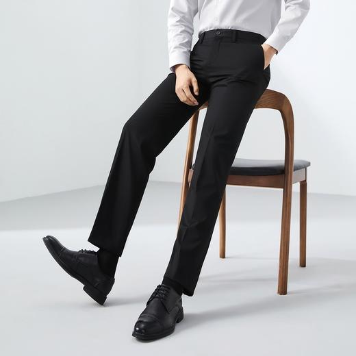 【谢震业同款】柒牌犀牛褶西裤男2025春季新款商务休闲修身直筒长裤子128H72440 商品图5