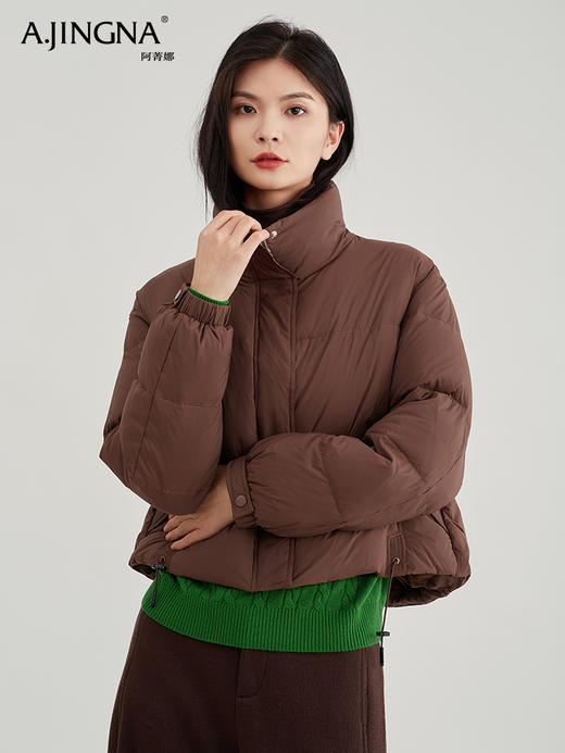 【时髦色彩】阿菁娜摩登立领短款保暖羽绒泡芙面包服F29D216021 商品图1