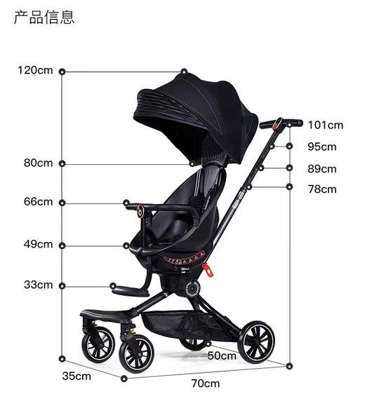 【童车样品清仓】4楼Eubelle欧蓓 宝宝好V8遛娃神器 可坐可躺高景观 双向婴儿推车 灰 吊牌价：599元 活动价：179元 商品图1