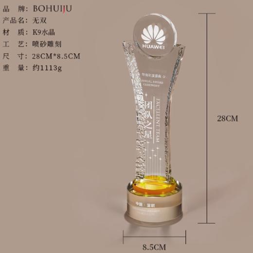优秀员工奖水晶奖杯定制高档大气公司年会纪念品刻字创意奖牌定做 商品图0