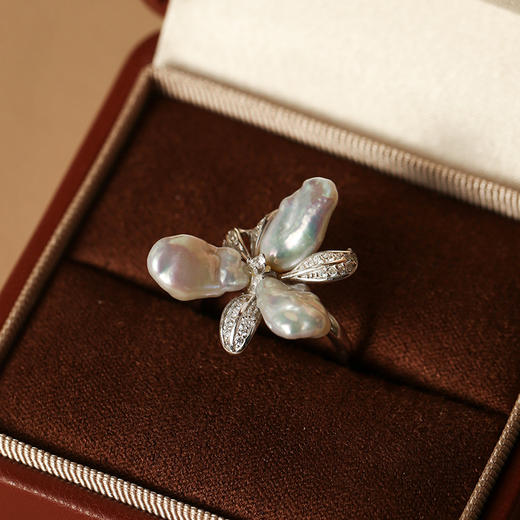 Manreya玛芮雅套装水仙花 巴洛克戒指&耳钉套装戒指耳环套装女气质新款 商品图4