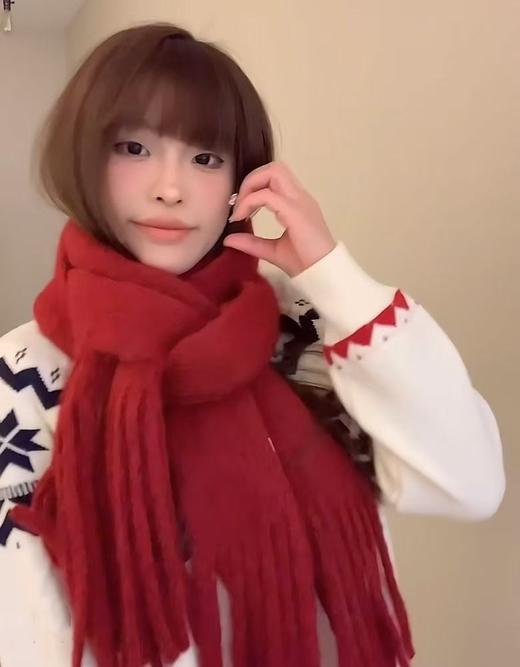 <曾小咸推荐> 韩版纯色针织流苏围脖 日常价88/件 活动价39.99！【预售款，预计3-15天发货】 商品图3