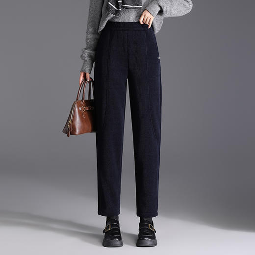 加绒加厚宽松显瘦时尚锥形裤，松紧腰休闲九分裤洋气小脚裤MYX-ZH-9879-L 商品图3