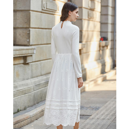 Famecoco冬季立领长袖重工刺绣连衣裙女款FAB8FA025 商品图2