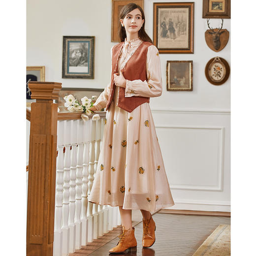 Famecoco范可儿小众棉马甲外搭秋冬款女FAB8CA007 商品图4